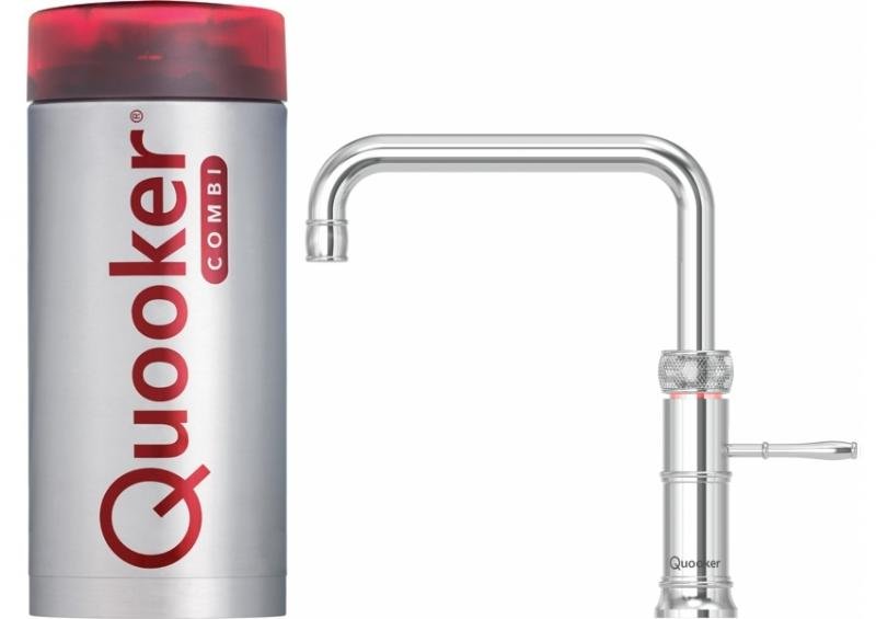 Quooker Classic Fusion Square COMBI 2.2 Chrome 3 in 1 Boiling Water Tap with 7 Liters Tank | Atlantic Electrics