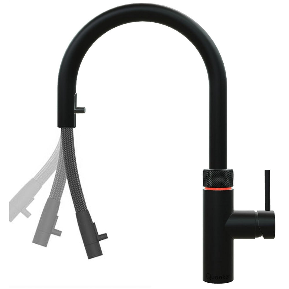 Quooker Flex PRO3 Black 3 in 1 Boiling Water Tap with 3 Liters Tank | Atlantic Electrics - 41602957574367 