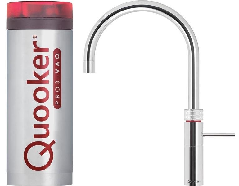 Quooker Fusion Round PRO3 Chrome 3 in 1 Boiling Water Tap with 3 Liters Tank - Atlantic Electrics - 41617648779487 