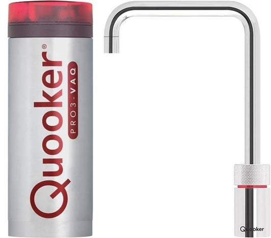 Quooker Nordic Square PRO3 Chrome 3 in 1 Boiling Water Tap with 3 Liters Tank | Atlantic Electrics