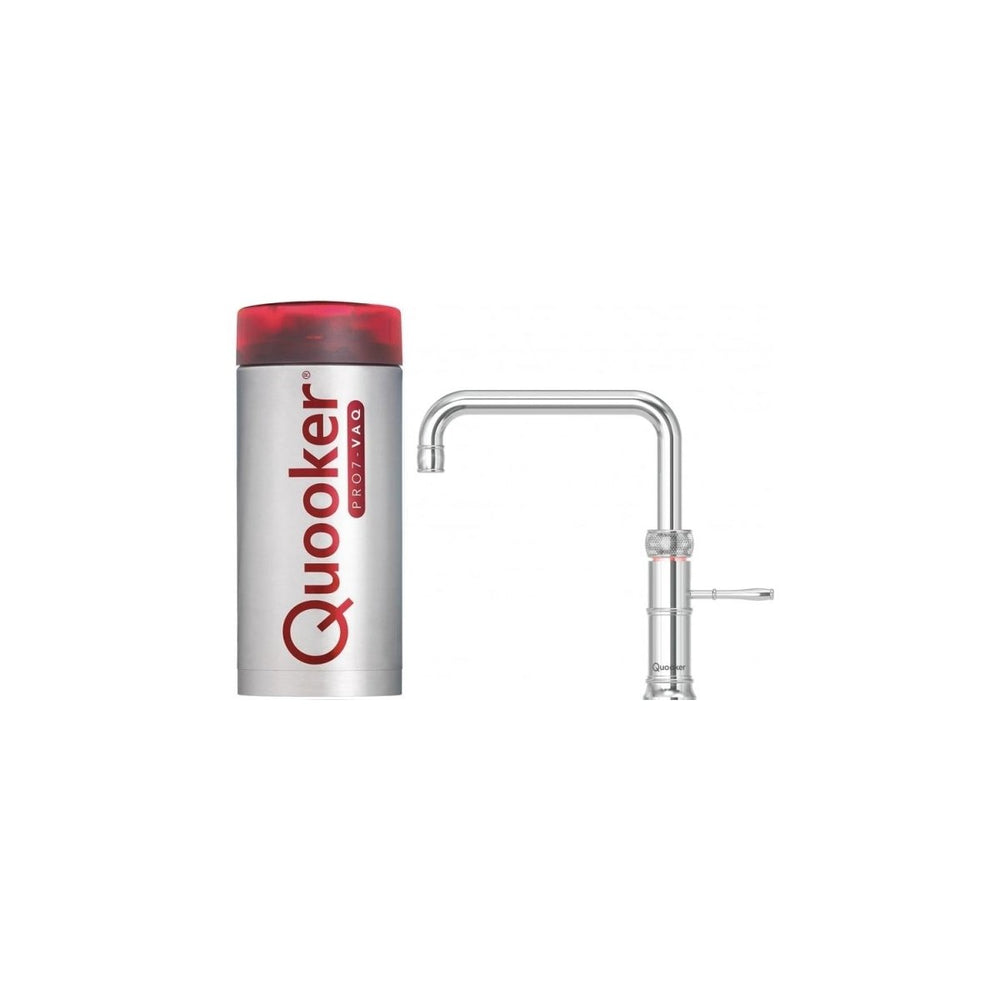 Quooker Classic Fusion Square PRO7 Chrome 3 in 1 Boiling Water Tap with 7 Liters Tank | Atlantic Electrics - 41477799739615 