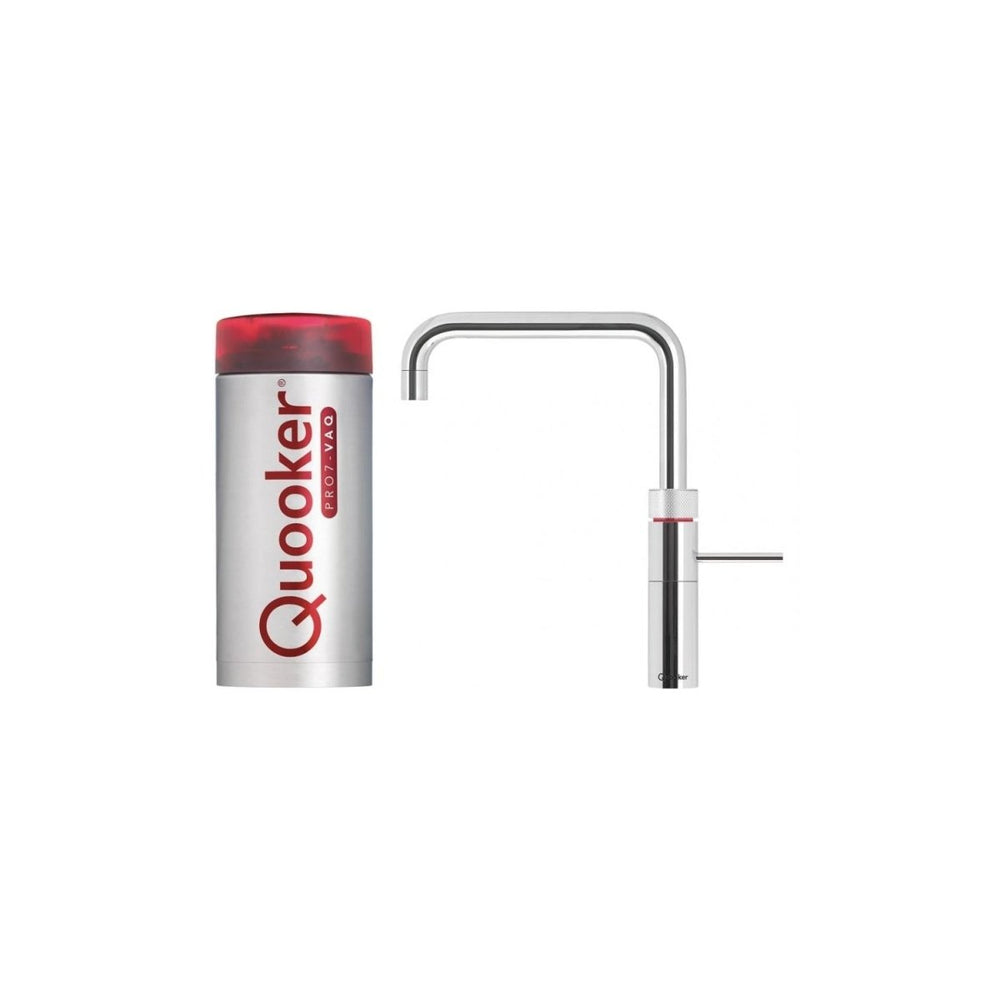 Quooker Fusion Square PRO7 Chrome 3 in 1 Boiling Water Tap with 7 Liters Tank | Atlantic Electrics - 41477799772383 