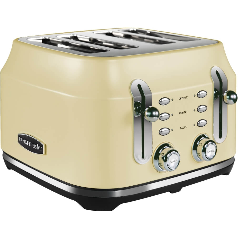 Rangemaster RMCL4S201CM Classic 4 Slice Toaster Matte Cream - Atlantic Electrics - 41410573402335 