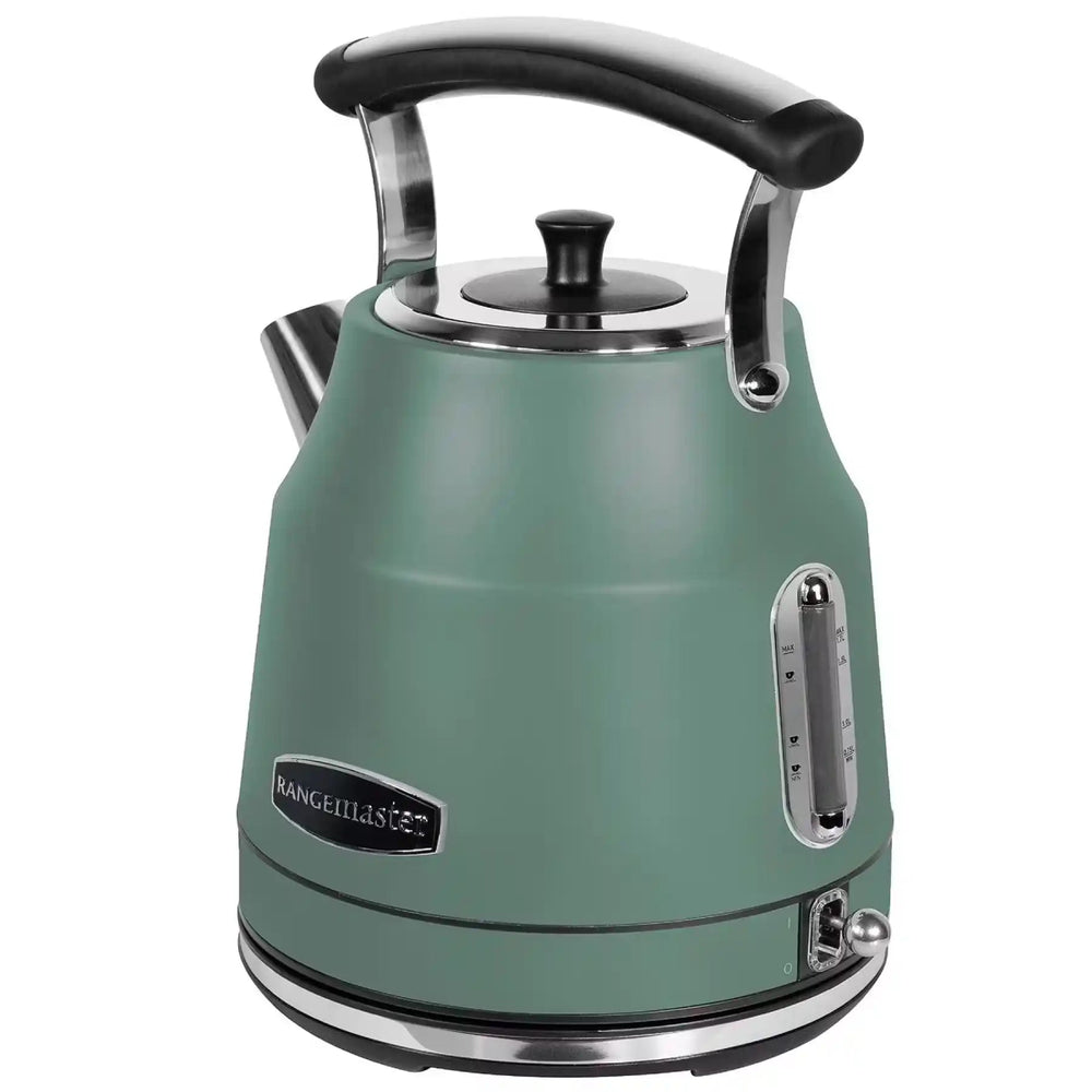 Rangemaster RMCLDK201MG 3000W 1.7 Litres Traditional Kettle - Mineral Green | Atlantic Electrics - 40492849004767 