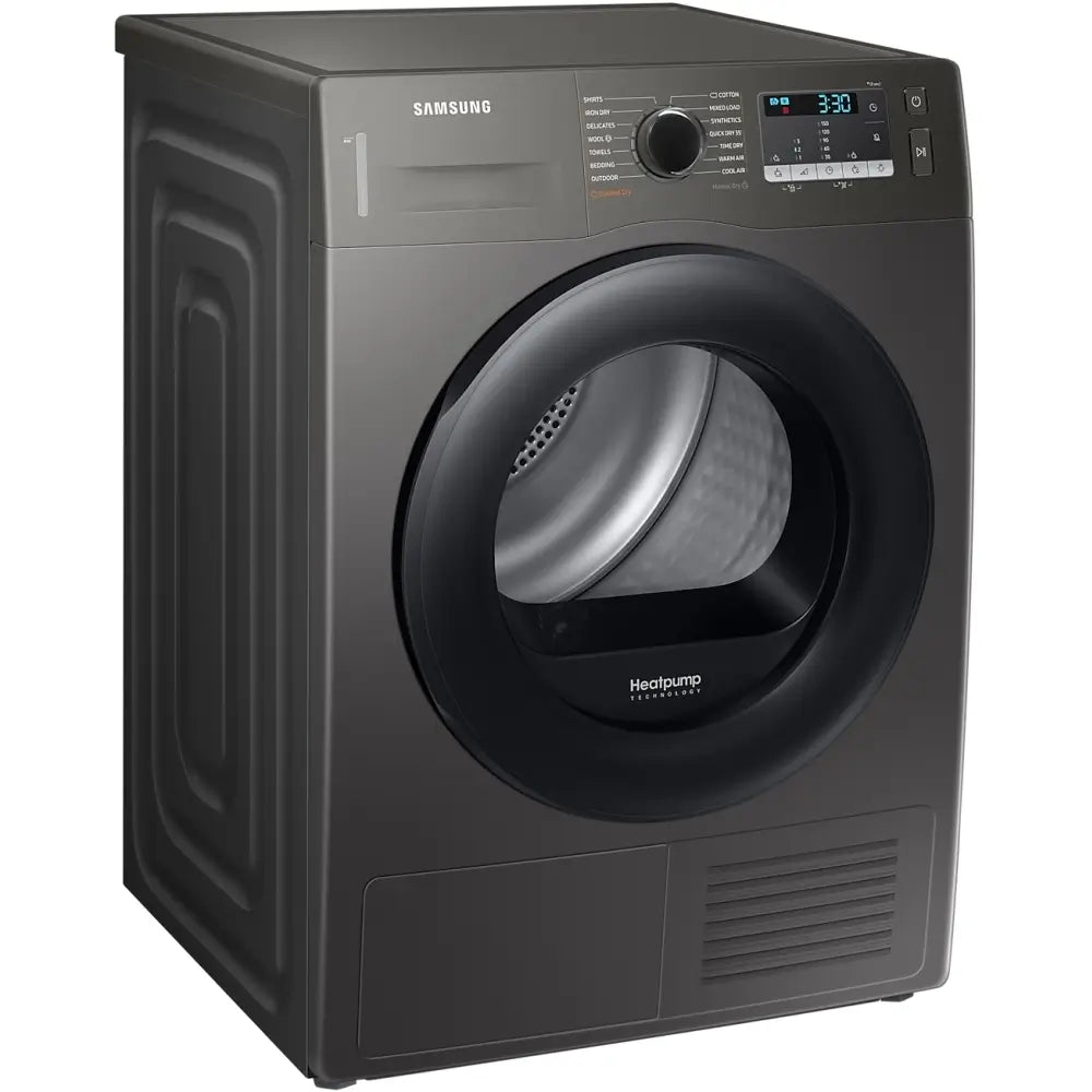 Samsung DV90TA040AN OptimalDry Heat Pump Tumble Dryer, 9kg Graphite Grey | Atlantic Electrics