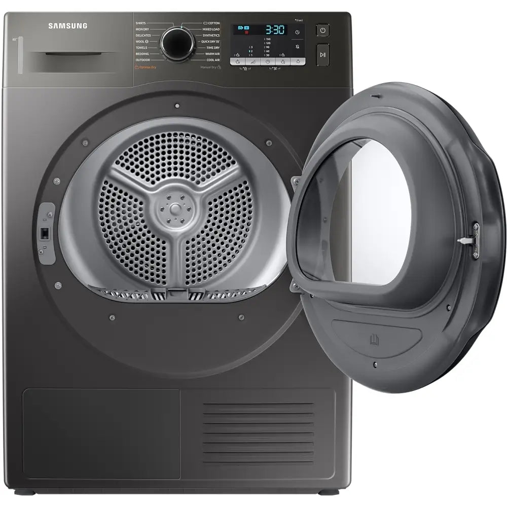 Samsung DV90TA040AN OptimalDry Heat Pump Tumble Dryer, 9kg Graphite Grey | Atlantic Electrics