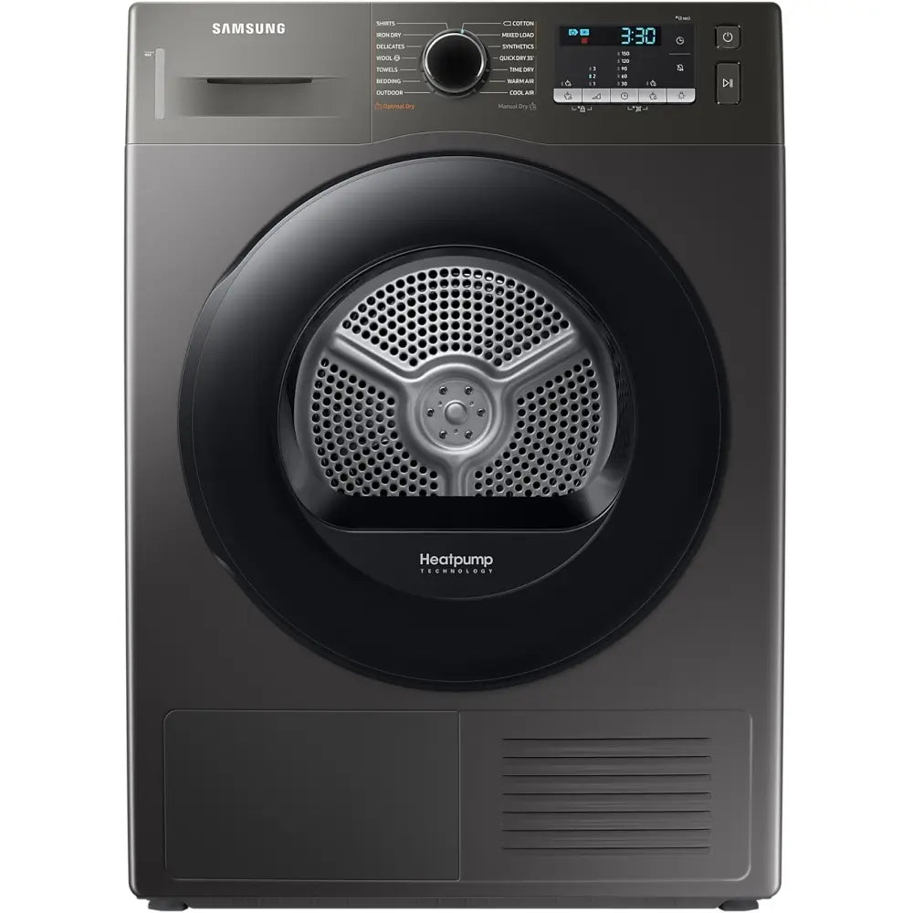 Samsung DV90TA040AN OptimalDry Heat Pump Tumble Dryer, 9kg Graphite Grey | Atlantic Electrics
