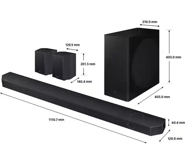 SAMSUNG HW-Q930C/XU 9.1.4 Wireless Sound Bar with Dolby Atmos & Amazon Alexa - Titan black | Atlantic Electrics - 40452259578079 
