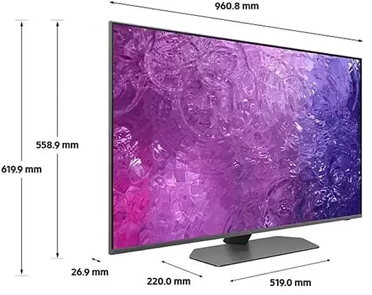 Samsung QE43QN90C (2023) Neo QLED HDR 4K Ultra HD Smart TV, 43 inch with TVPlus & Dolby Atmos, Carbon Silver | Atlantic Electrics - 39915524784351 