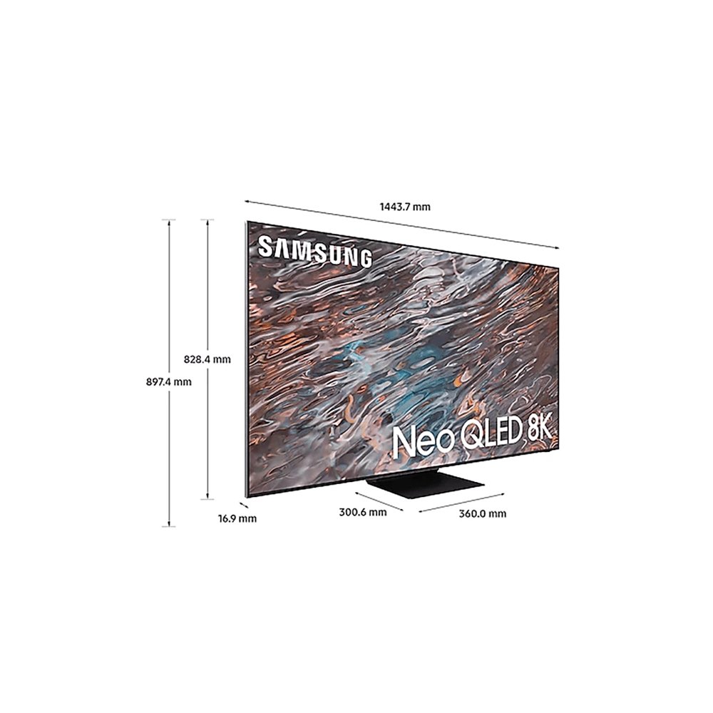 Samsung QE65QN800ATXXU 65" 8K Neo QLED Smart TV Quantum HDR 2000 powered by HDR10+ with Ultra Viewing Angle and Anti Reflection - Atlantic Electrics - 39478368731359 