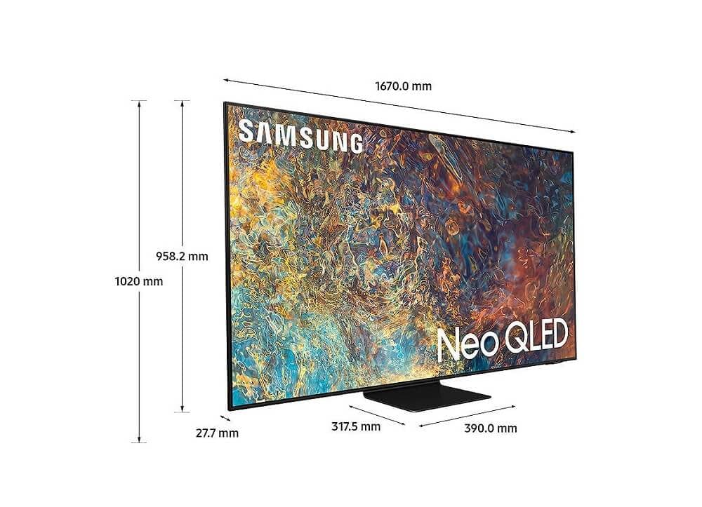Samsung QE75QN90A (2021) Neo QLED HDR 2000 4K Ultra HD Smart TV, 75 inch with TVPlus-Freesat HD, Black - Atlantic Electrics
