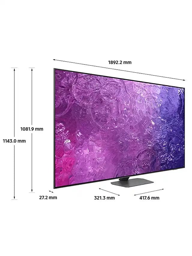 Samsung QE85QN90CATXXU 85" 4K HDR Neo QLED Smart TV - Carbon Silver | Atlantic Electrics - 40489471312095 