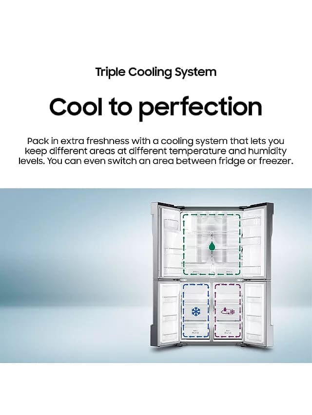 Samsung RF65A977FSR Plumbed Freestanding 60-40 American Fridge Freezer, Silver | Atlantic Electrics - 39478386426079 