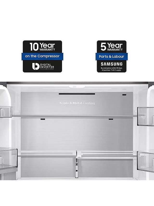 Samsung RF65A977FSR Plumbed Freestanding 60-40 American Fridge Freezer, Silver | Atlantic Electrics - 39478386393311 