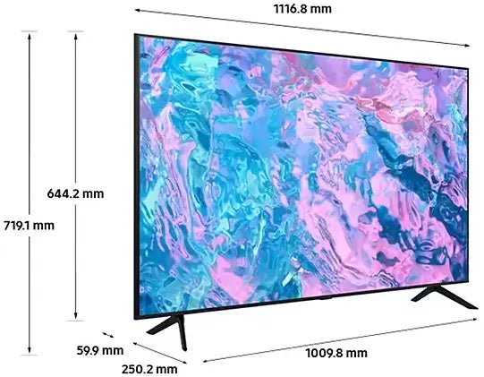 Samsung UE50CU7100 (2023) LED HDR 4K Ultra HD Smart TV, 50 inch with TVPlus, Black - Atlantic Electrics - 39915525013727 