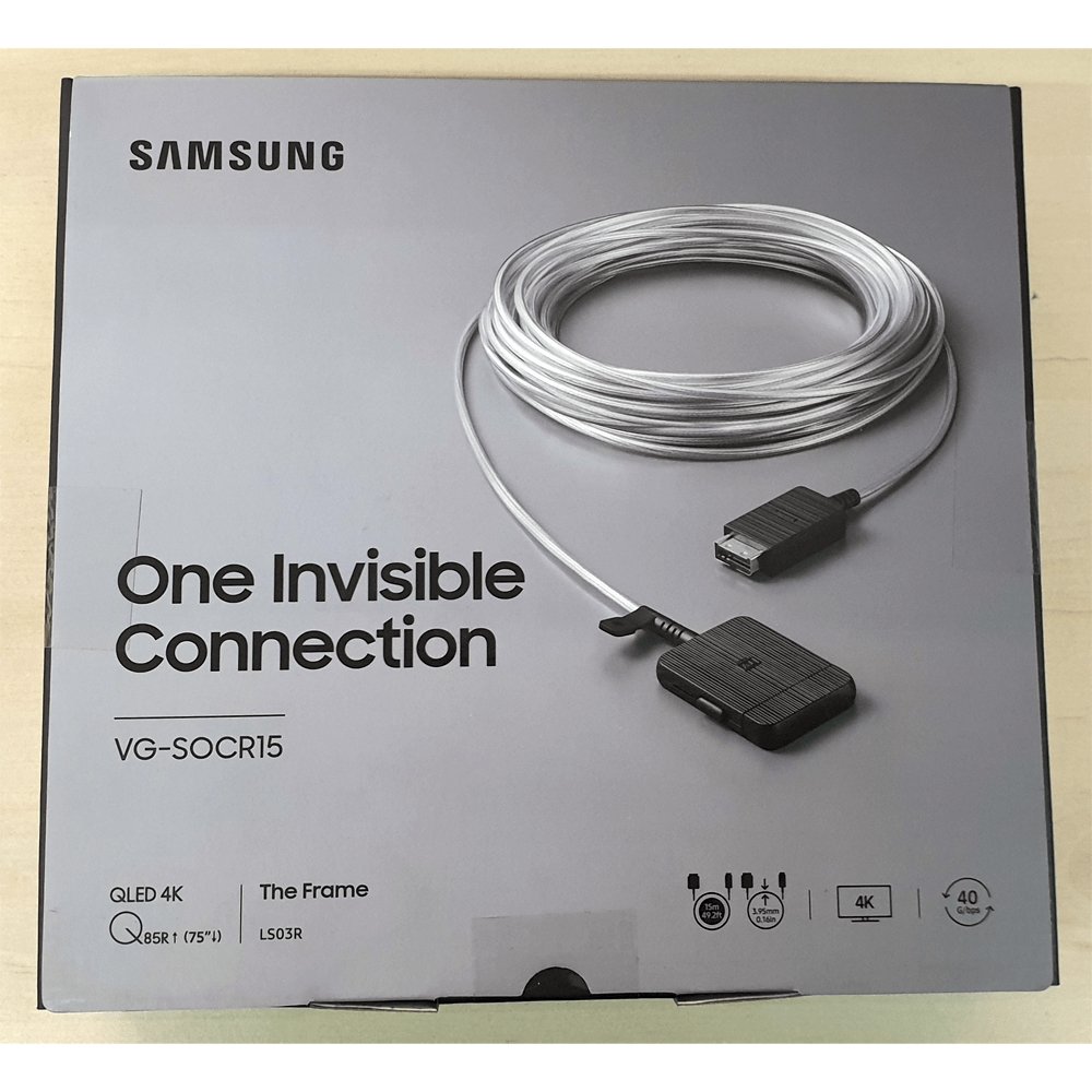 Samsung VGSOCR15 15 Metre Near-Invisible Optical Connection Cable For 2019 QLED 4K & The Frame TVs - Atlantic Electrics - 39478396453087 