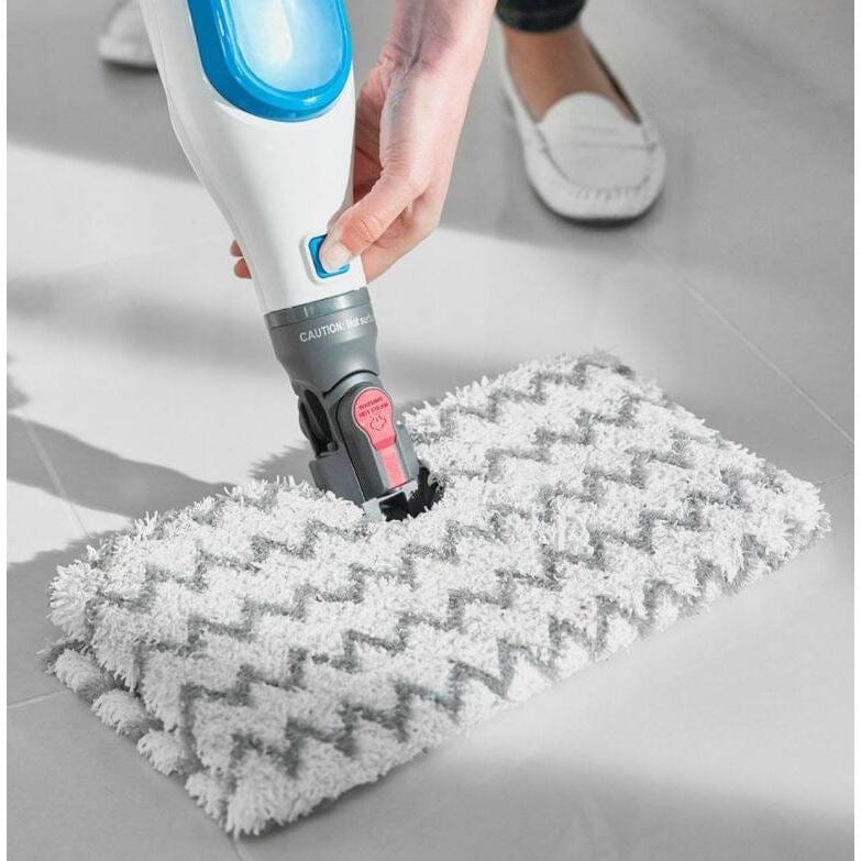 Shark S6001UK Klik n'Flip Manual Steam Pocket Mop - White-Blue Bird Blue | Atlantic Electrics