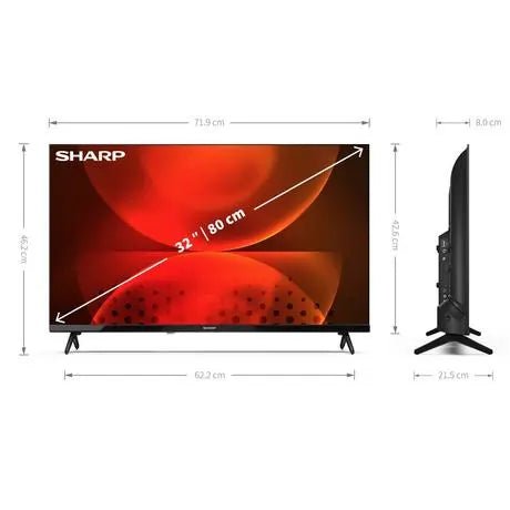 Sharp 1T-C24FH2KL2AB 24" HD Ready Led Android Smart TV Chromecast - Black | Atlantic Electrics - 40518074597599 