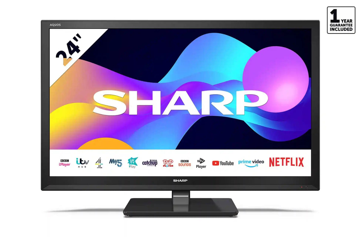 Sharp 1TC24EE3KC2FB 24 inch Smart LED TV HD Ready Freeview Play | Atlantic Electrics