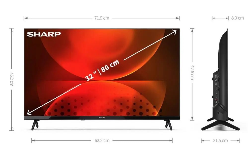 Sharp 1TC32FH2KL2AB 32" HD Ready LED Android Smart TV Chromecast Black - Atlantic Electrics
