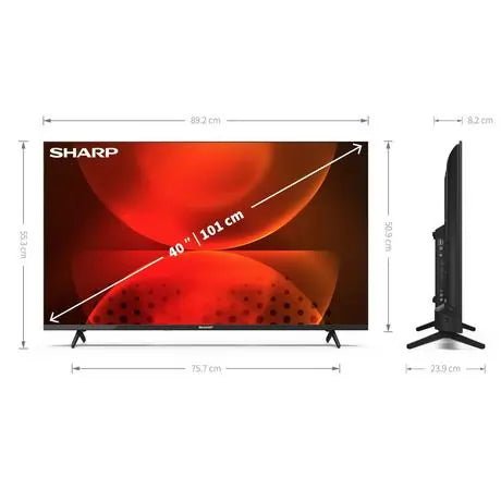 Sharp 2T-C40FH2KL2AB 40" Full HD LED Android Smart TV Chromecast - Black - Atlantic Electrics - 40514162819295 
