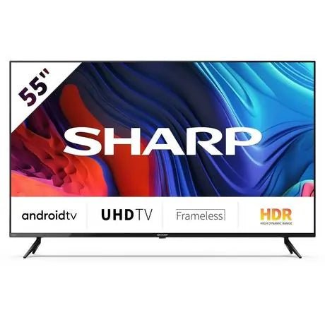 Sharp 4T-C55FP1KL2AB 55"4K UHD Android Smart TV - Black - Atlantic Electrics - 40514163245279 