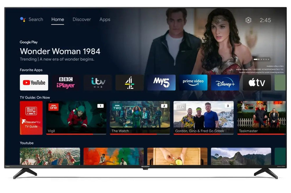 Sharp 4TC65FN2K 65FN2K 65" 4K Ultra HD Smart Andriod TV Black | Atlantic Electrics - 39838205444319 