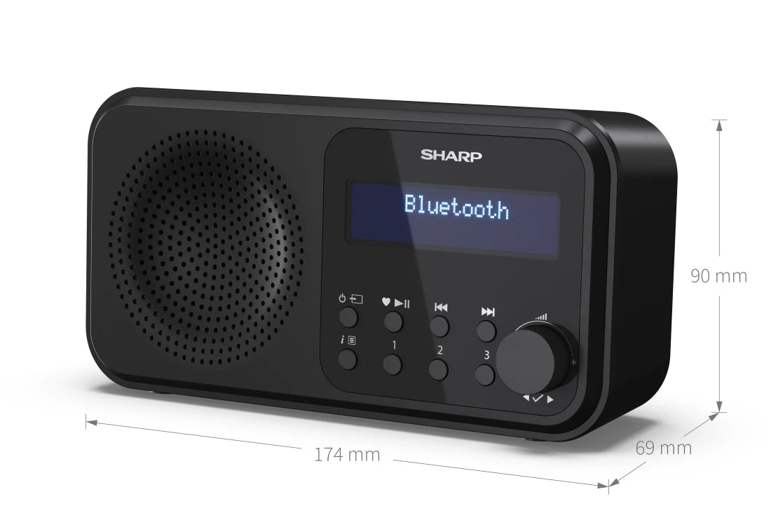 Sharp DRP420BK Wireless DAB Radio - Black | Atlantic Electrics