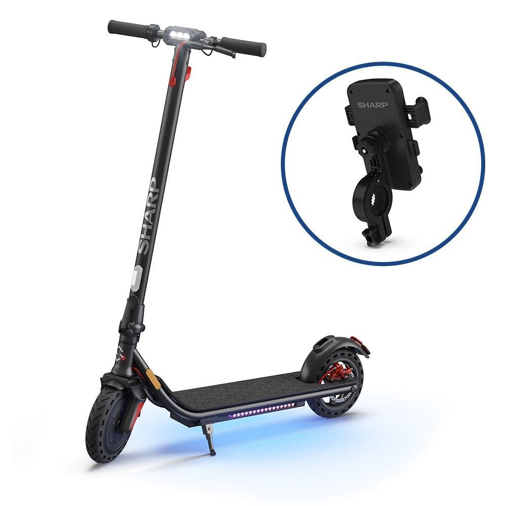 Sharp EMKS1AEU-B E-Scooter with 8.5" Honeycomb Tyres, 25km Range - Black | Atlantic Electrics - 39640012554463 