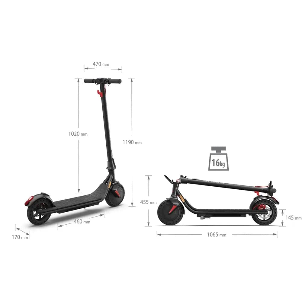 Sharp EMKS1AEU-B E-Scooter with 8.5" Honeycomb Tyres, 25km Range - Black | Atlantic Electrics - 39640012488927 