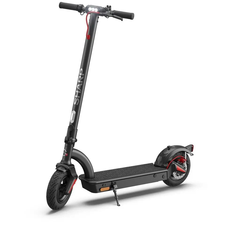 Sharp EMKS2AEUB E-Scooter with Phone Kit Header, 10" Pneumatic Tyres, 40km Range - Black | Atlantic Electrics - 40452280844511 