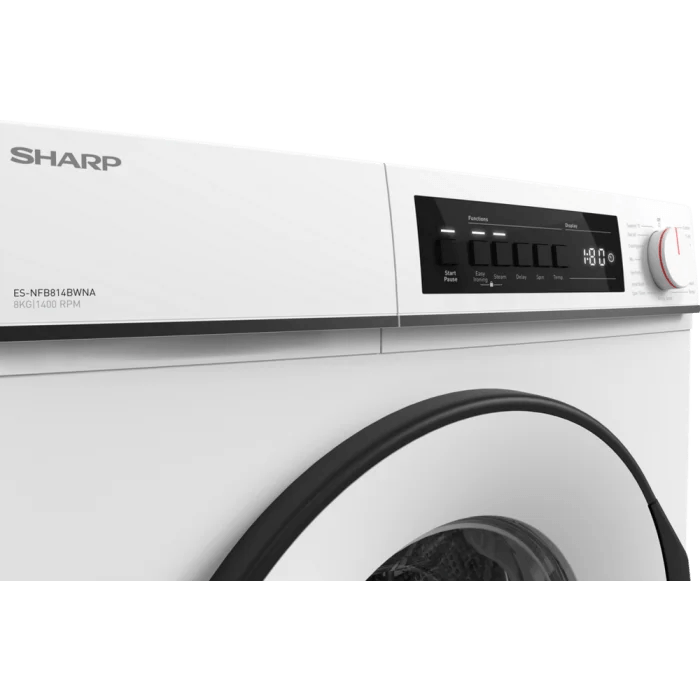 Sharp ESNFB814BWNA 8kg 1400 Spin Washing Machine - White - Atlantic Electrics - 39736380555487 