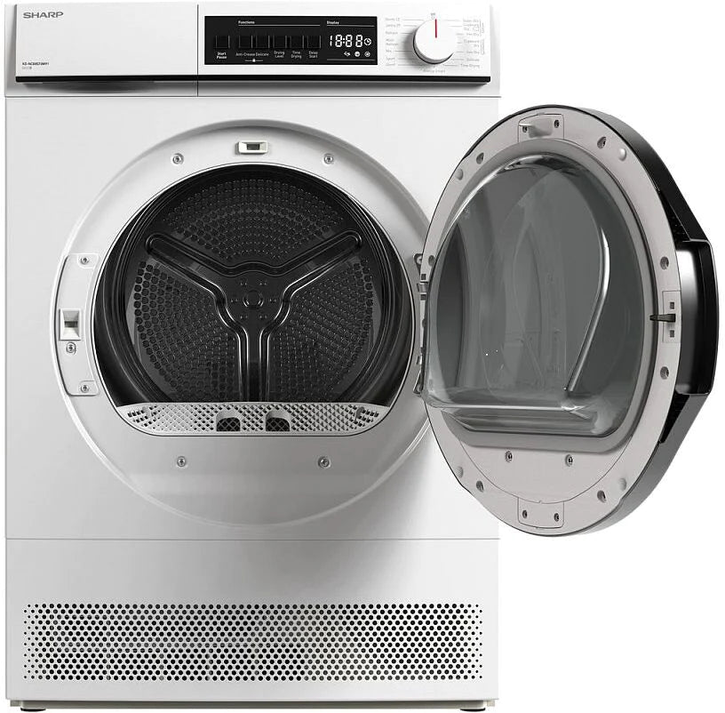 Sharp KDNCB8S7GW91 8Kg Condenser Tumble Dryer - White - Atlantic Electrics - 41449543205087 