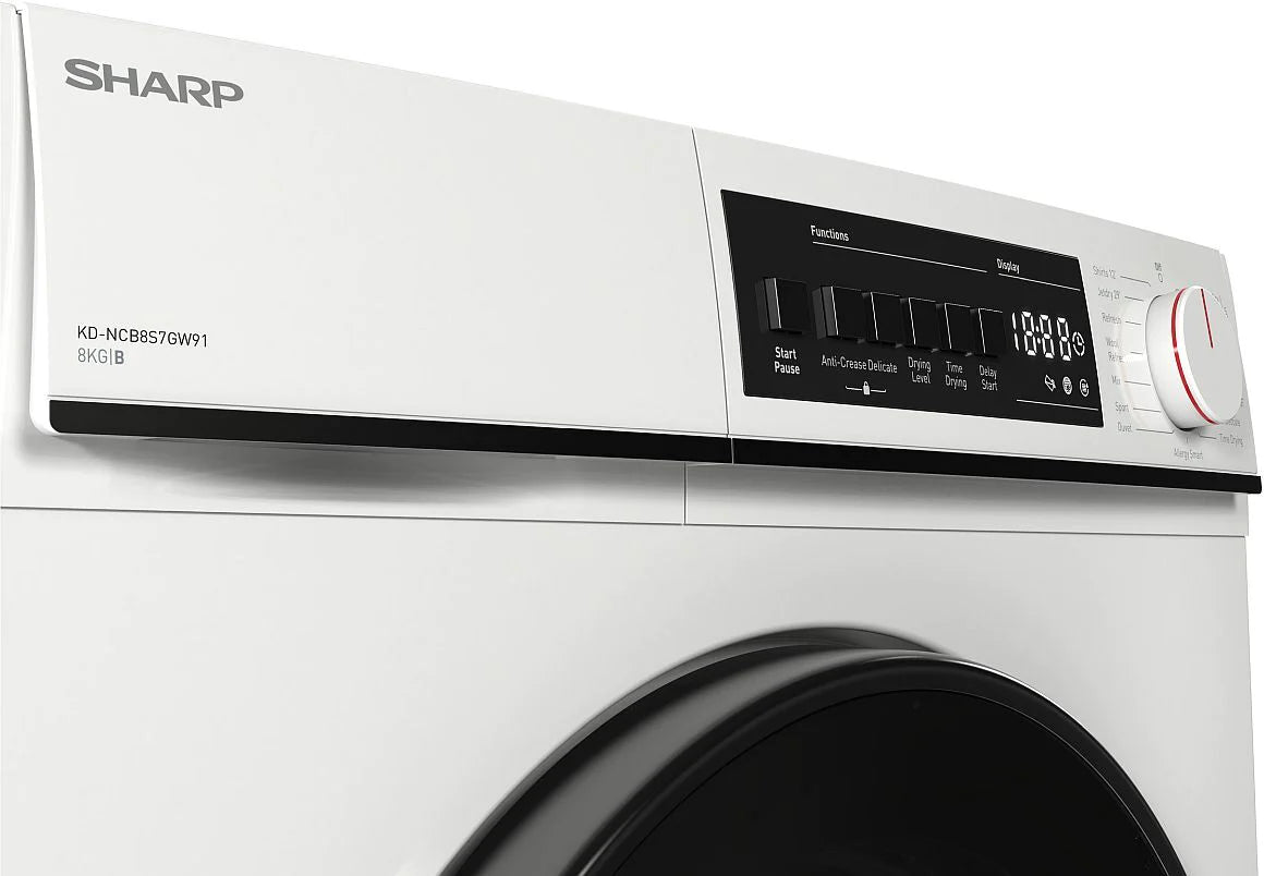 Sharp KDNCB8S7GW91 8Kg Condenser Tumble Dryer - White | Atlantic Electrics