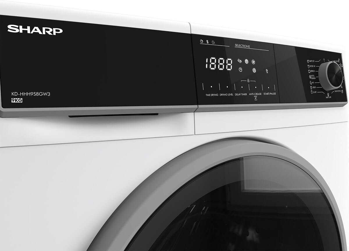 Sharp KDNHH9S8GW3EN 9kg Heat Pump Tumble Dryer White | Atlantic Electrics