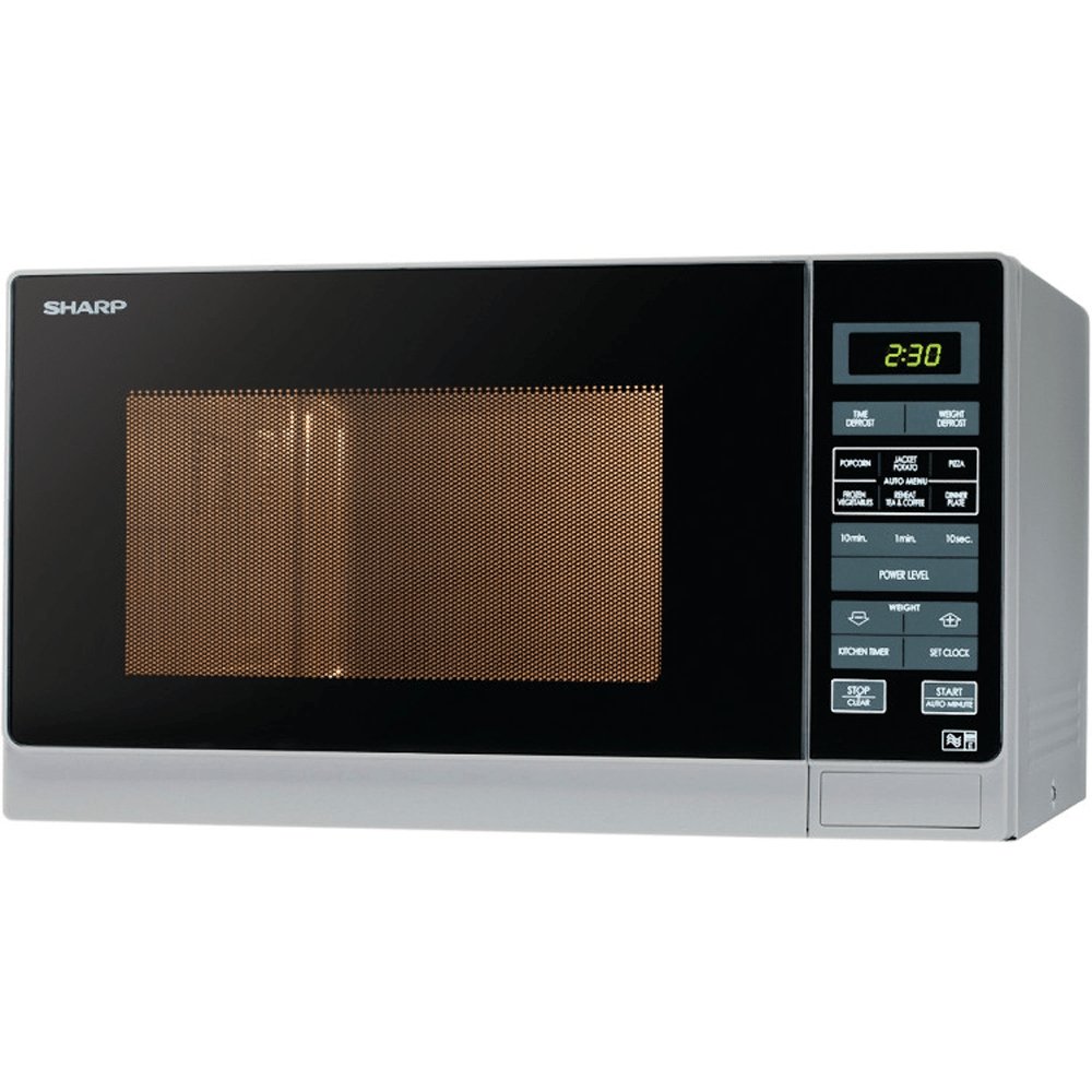 Sharp R372SLM 25 Litre Solo Microwave Silver | Atlantic Electrics - 39478419390687 