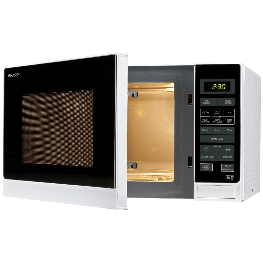 Sharp R372WM 25 Litre Solo Microwave White | Atlantic Electrics