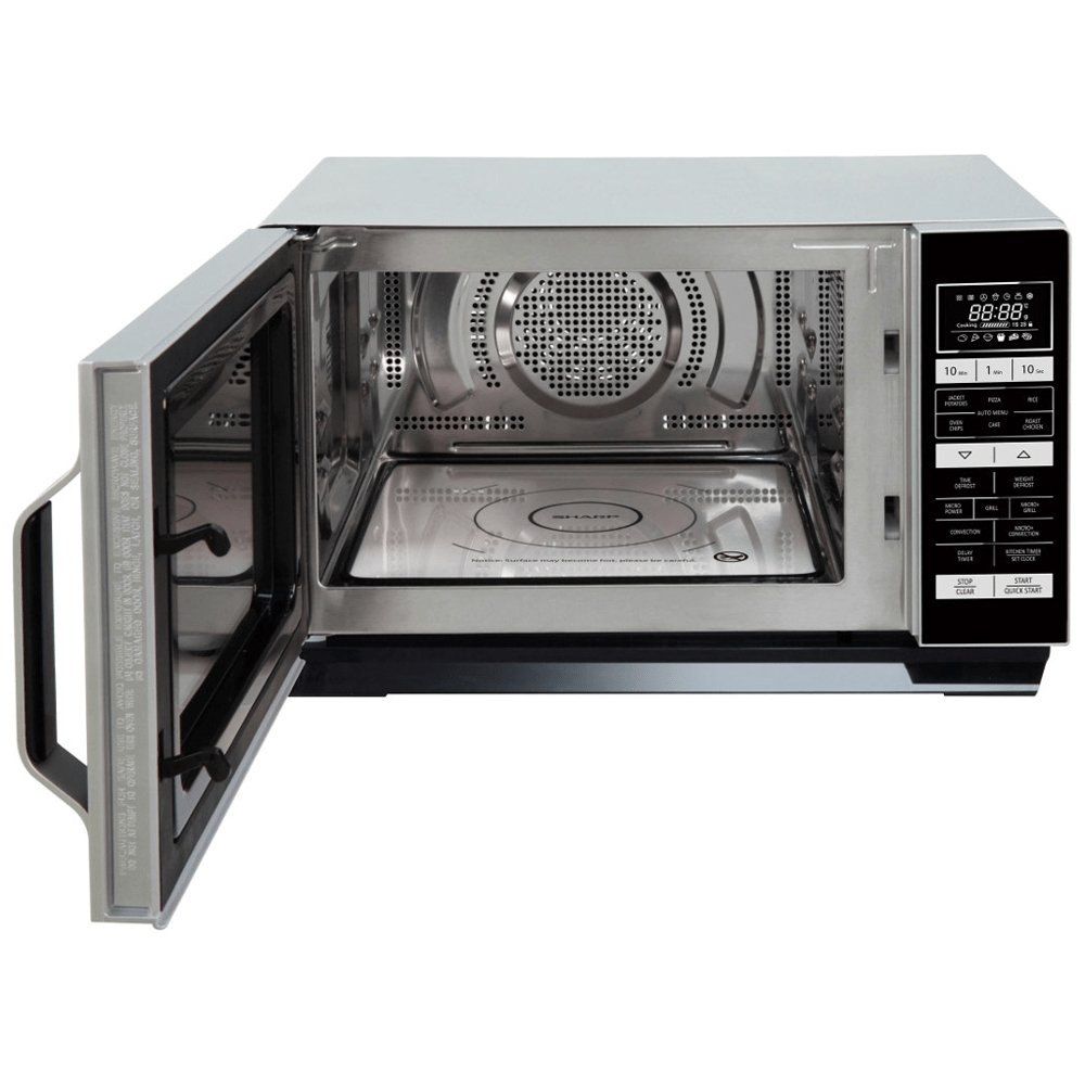 Sharp R860SLM 25 Litre Combination Flatbed Microwave - Silver | Atlantic Electrics - 39478419685599 