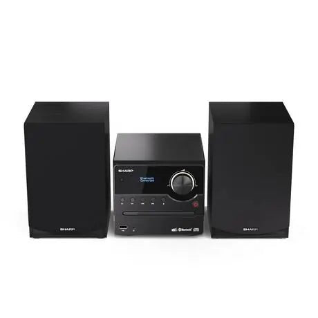 Sharp XLB517DBK Micro Hi-Fi Sound System Stereo with DAB Radio, DAB+, FM, Bluetooth, CD-MP3, USB Playback Black - | Atlantic Electrics - 40514163802335 