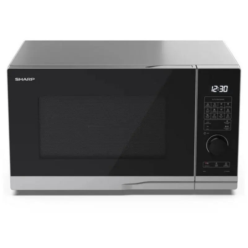 Sharp YC-PG254AU-S 25 Litres Grill Microwave Oven - Silver/Black | Atlantic Electrics