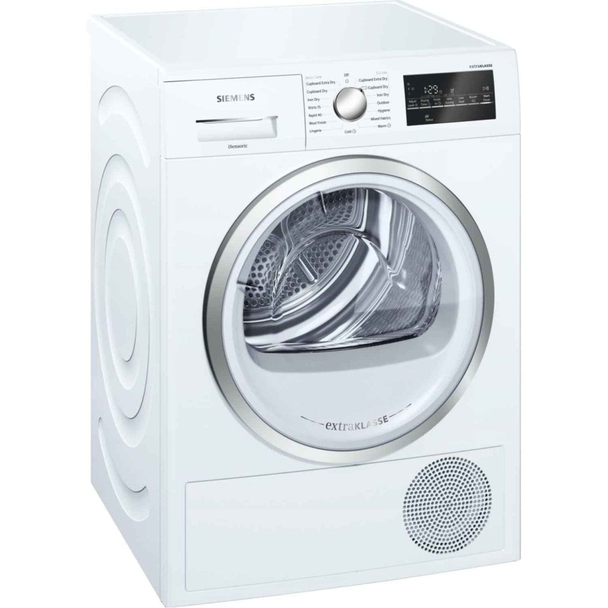 Siemens extraKlasse WT46G491GB iQ500 9kg Condenser Tumble Dryer White | Atlantic Electrics