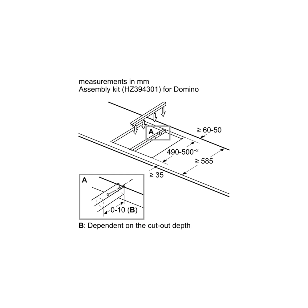 Siemens HZ394301 Connecting strip for use with side trim hobs | Atlantic Electrics - 39478422470879 