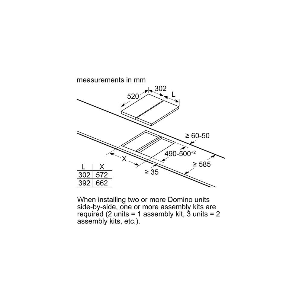 Siemens HZ394301 Connecting strip for use with side trim hobs | Atlantic Electrics - 39478422536415 