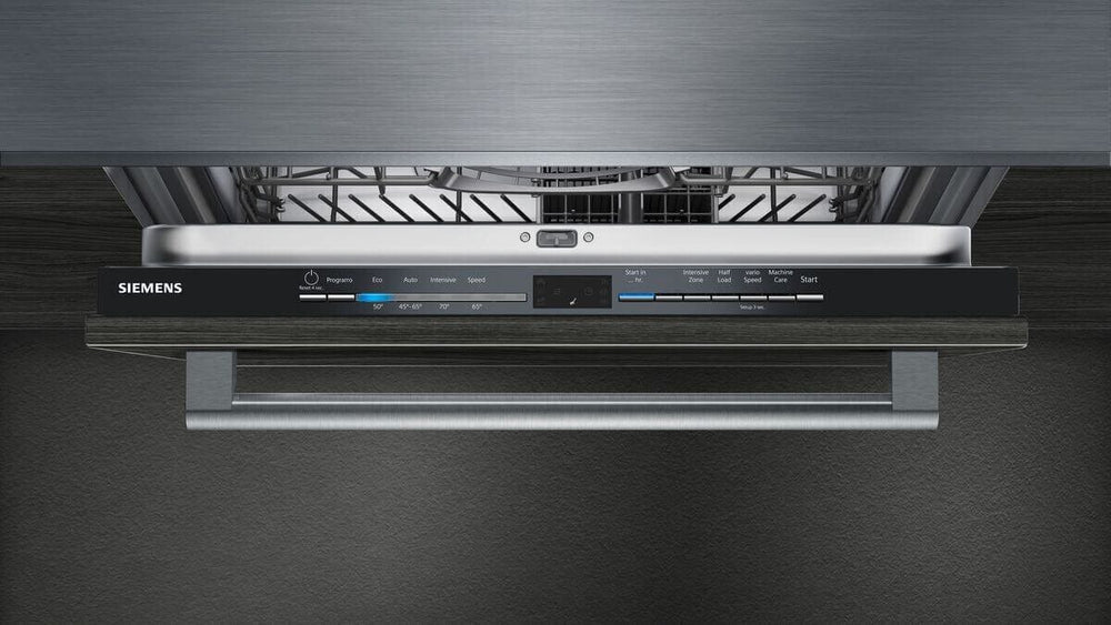 Siemens IQ-100 SN61IX12TG Wifi Connected Fully Integrated Standard Dishwasher - Black Control Panel | Atlantic Electrics - 39478424076511 