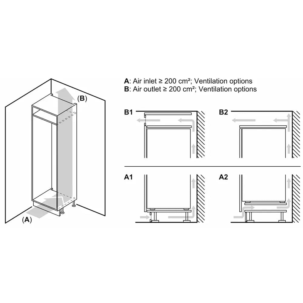 Siemens KI87VVFE0G iQ300 Built-In Fridge Freezer with Freezer at Bottom, 70/30 Split, Flat Hinge - 54.1cm Wide | Atlantic Electrics - 39478430957791 