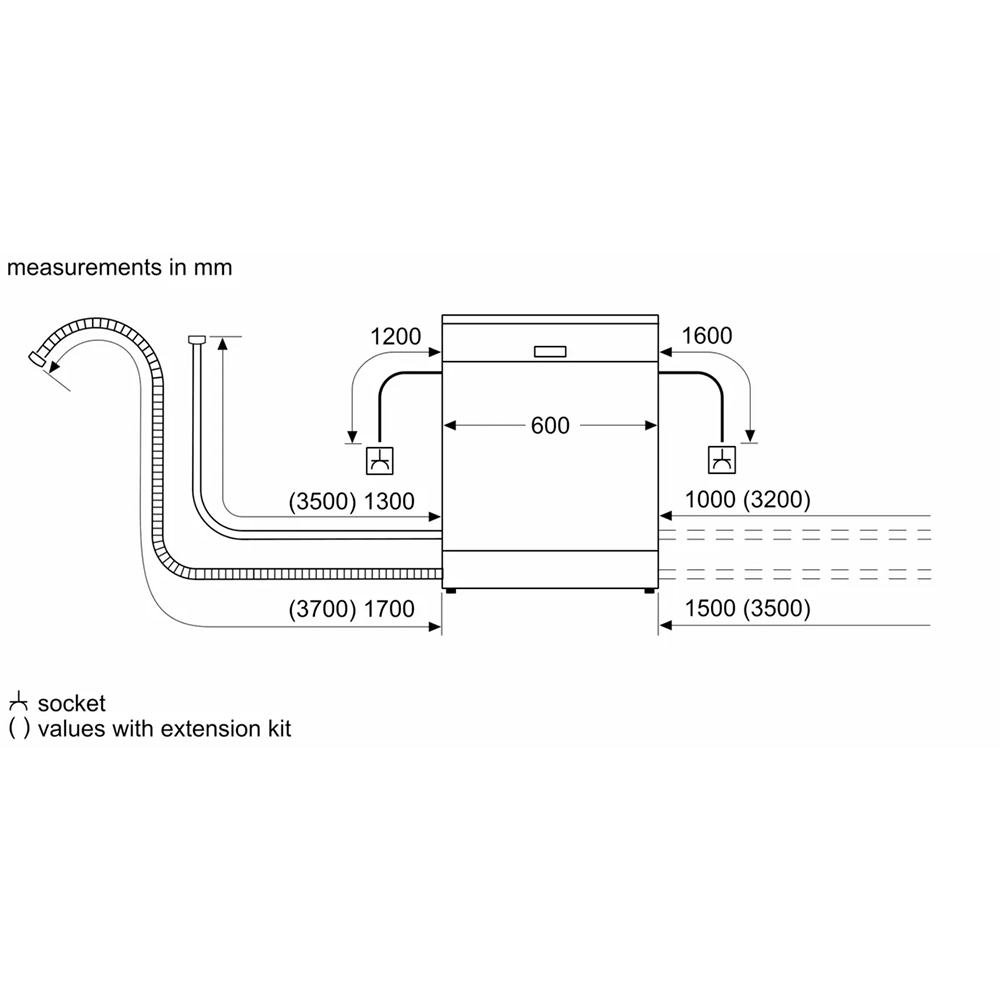 Siemens SN23HW64CG Freestanding Dishwasher 14 Place Settings 60cm Wide - White | Atlantic Electrics - 39478427877599 