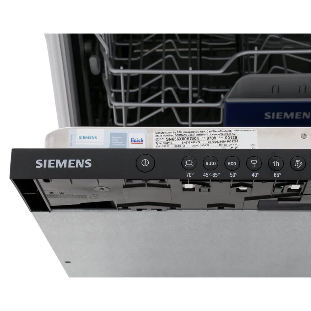 Siemens SN636X00KG Built In Fully Integrated Dishwasher Black Control Panel Place Settings - 13 - Atlantic Electrics - 39478434562271 
