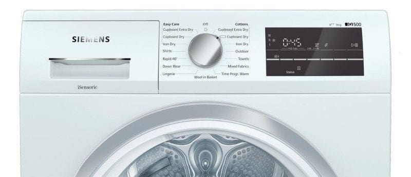 Siemens WT47RT90GB 9kg iQ500 Heat Pump Tumble Dryer - White | Atlantic Electrics
