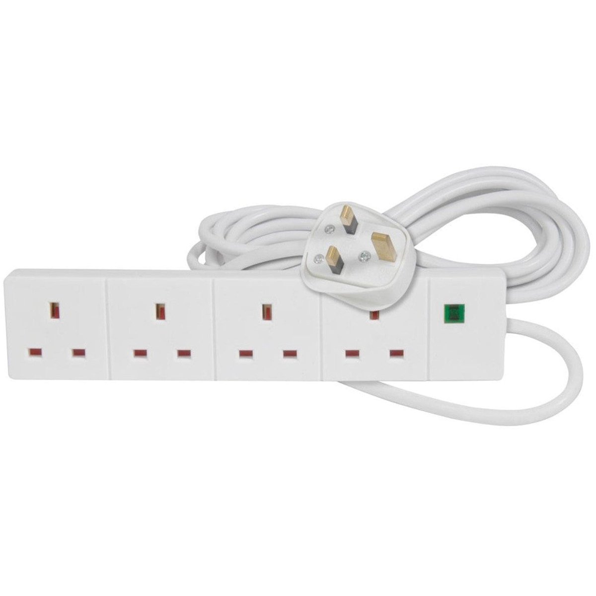 Skytronics 429845 4-Gang 5 Metre Surge Protected Extension Lead - White | Atlantic Electrics