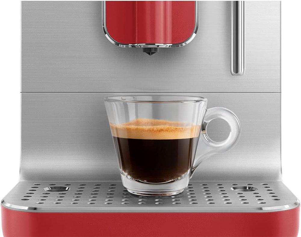 Smeg BCC02RDMUK Retro Bean to Cup Coffee Machine With Steam Wand - Red | Atlantic Electrics - 39478430269663 